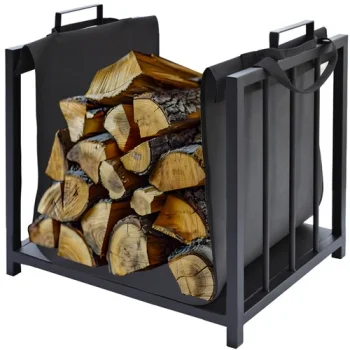 Kaminer 2-in-1 Firewood Stand and Bag, Black
