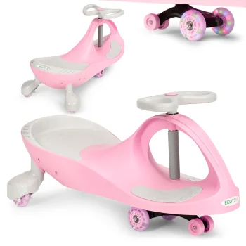 Ecotoys Kids Gravity Ride-on with LED Wheels, Pink