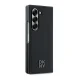 DKNY Plain Leather Metal Stack Logo MagSafe Case for Samsung Galaxy Z Fold 6 - Black
