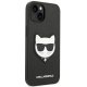 Karl Lagerfeld iPhone 14 Plus Case Saffiano Choupette Head Patch Black