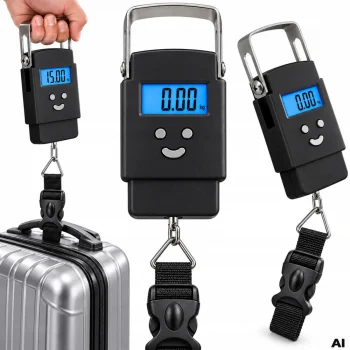 Digital Luggage Hanging Scale 50 kg / 10 g, Backlit LCD