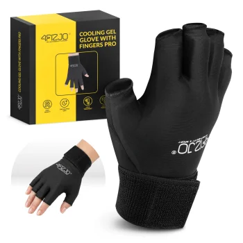 4FIZJO ColdPack PRO Gel Hand Glove Hot & Cold Therapy Pack, Black