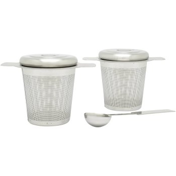 Bredemeijer 191003 Tea Filter and Spoon Set, Stainless Steel