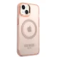 Guess Gold Outline MagSafe Case for iPhone 14 Rose Gold