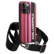 Karl Lagerfeld Color Stripes Strap Case for iPhone 14 Pro, Pink