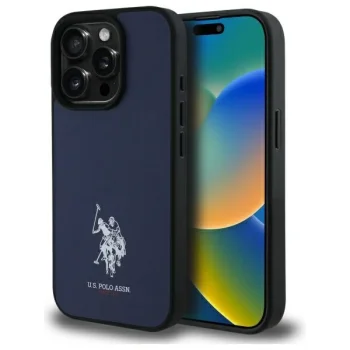 US Polo USHCP15XPGEV iPhone 15 Pro Max 6.7\" Navy Leather Embroidered DH Color