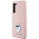 Karl Lagerfeld Samsung Galaxy S23+ Case Silicone Choupette Metal Pin, Pink