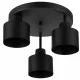 Industrial 3-Light Ceiling Pendant Light Fixture with E27 Sockets, Black