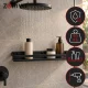 Zortiva Wall-Mounted Bathroom Shelf, Stainless Steel, 50 cm, Black