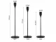 Glamour Metal Candlestick Set, 3 pcs, Black