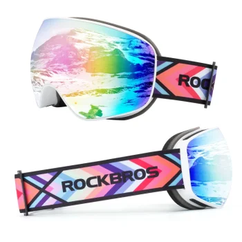 Rockbros SP284 Kids Ski Goggles Anti-Fog with UV Filter - Matte White