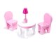 Wooden MDF Play Dollhouse with Furniture 70cm, Pink