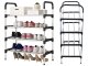 Shoe rack with 4 tiers, holds 12 pairs, lightweight and easy to assemble