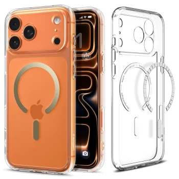 Spigen iPhone 17 Pro Case Ultra Hybrid Mag MagSafe, Clear/Gold