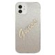Guess iPhone 12 mini Case Glitter Gradient Script, Gold