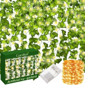 Gardlov 24538 Artificial Ivy with LED Lights, 25 m