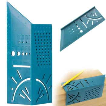 Japanese 3D Carpenter Square, Blue