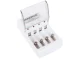 AA/AAA Battery Charger with 4x AA Batteries, White