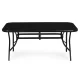 MultiGarden Outdoor Patio Table 160x90 cm Tempered Glass Umbrella Hole, Black
