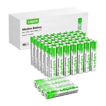 Lepro PR130001-48 AAA R3 Alkaline Batteries 1.5V 1200mAh, 48-Pack