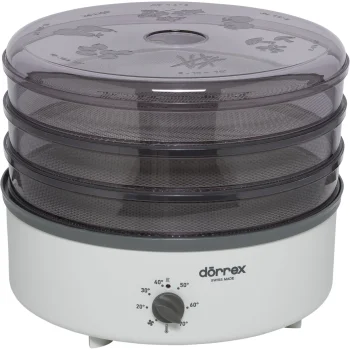 Stöckli Dörrex Food Dehydrator with 3 Metal Racks, 540W, White