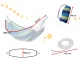 Garden Home Single Hammock with Mounting Kit Set - 200x100 cm, Blue-Green