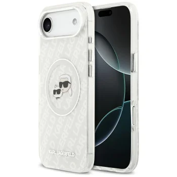 Karl Lagerfeld IML Glitter Karl&Choupette MagSafe Case for iPhone Air Gray