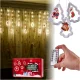 LED Curtain Lights with Christmas Figures 3m 125 LED, Warm White