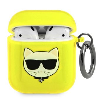 Karl Lagerfeld AirPods 1 / 2 Case Choupette Head, Yellow