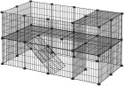 Modular 2-Level Small Animal Playpen for Guinea Pigs & Hamsters, Black