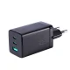 Joyroom GaN Wall Charger 65W USB-A & 2x USB-C + Charging Data Cable 100W, Black
