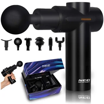 Neo-Sport NS-504 Cordless Body Massage Gun with 6 Heads, Black
