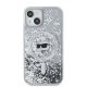 Karl Lagerfeld Liquid Glitter Choupette Head MagSafe Case for iPhone 15/14/13 Transparent