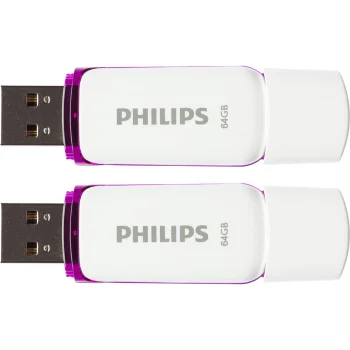 Philips USB Flash Drive Snow Edition 64GB USB 2.0 2-Pack White / Purple