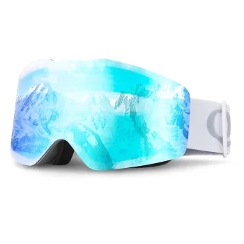Qunature Frameless Ski Goggles, White