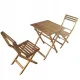 Acacia Wood Garden Bistro Set with Folding Table and 2 Chairs