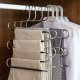 Space Saving Pants Hanger for 5 Pairs, Non-Slip Multi-Layer Closet Organizer