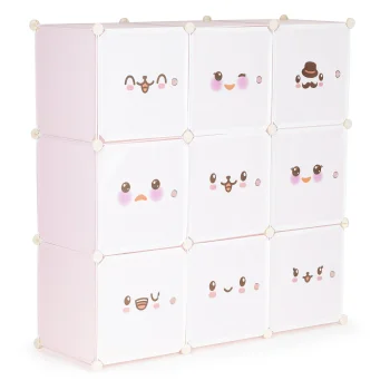 Modernhome Modular Children's Shelving Unit, 9 Shelves, Pink