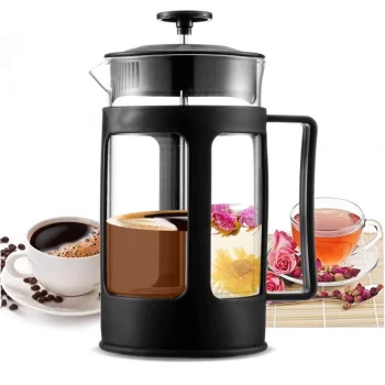 Bakalu French Press Coffee and Tea Maker, 0.6 L, Black