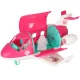 Foldable Doll Airplane with Stewardess and Accessories, Pink