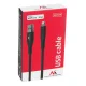 Maclean MCE845B USB to Apple 8-Pin Cable 2.4A 1m, Black