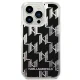 Karl Lagerfeld Liquid Glitter Monogram Case for iPhone 14 Pro, Black