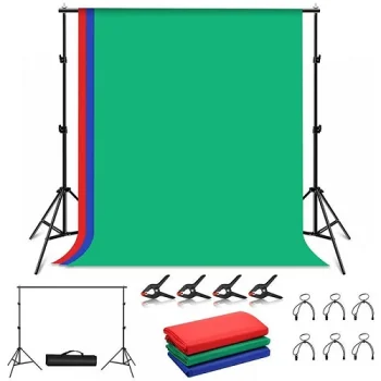 Puluz Photo Studio Background Support Set with RGB Backdrops 2x2m