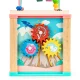 ECOTOYS Dino Wooden Activity Cube with Bead Maze and Shape Sorter
