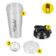 4FIZJO PRO Sports Shaker Bottle with Mesh and Ball 650 ml, Clear/Black