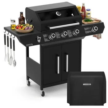 Kaminer Varen Black 4.0 Gas Grill 3+1 13.5kW with Cast Iron Grate