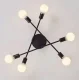 Loft Hanging Ceiling Lamp, 6 Bulbs, Black