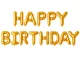 Foil Balloon Garland Happy Birthday Letter Banner Party Decoration, 13 Pcs, Gold