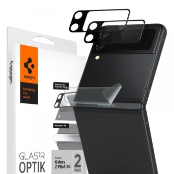 Samsung Galaxy Z Flip 3 5G Spigen Hinge Film + Full Camera Tempered Glass 2 pcs., Black