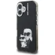 Karl Lagerfeld IML Aquarelle Karl & Choupette & Logo iPhone 16 Case - Black